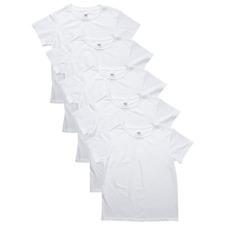 Hanes Boys' Eco Blend Crew Undershirt, 5 Pack, Sizes S-XXL