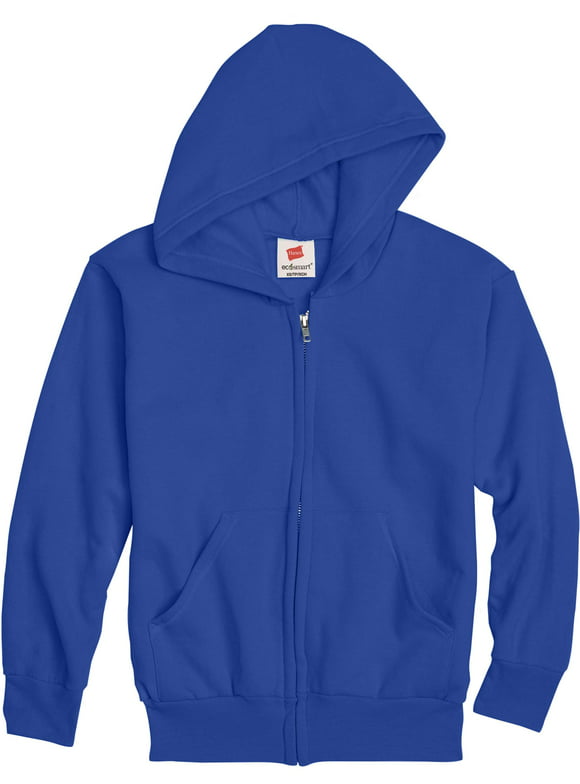 Hanes Boys EcoSmart Fleece Full Zip Hooded Jacket, Sizes 4-18