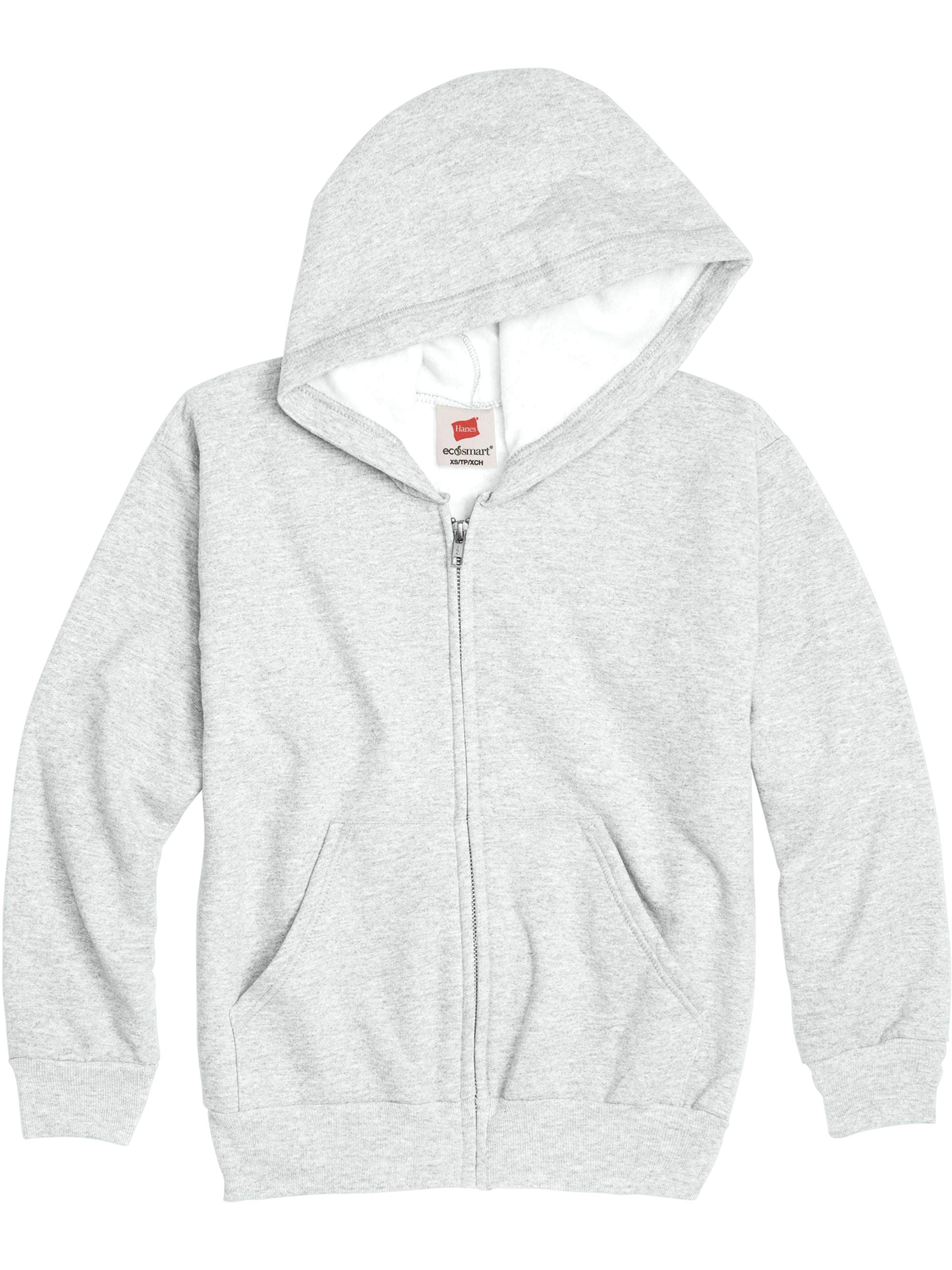 Hanes Boys EcoSmart Fleece Full Zip Hooded Jacket, Sizes 4-18
