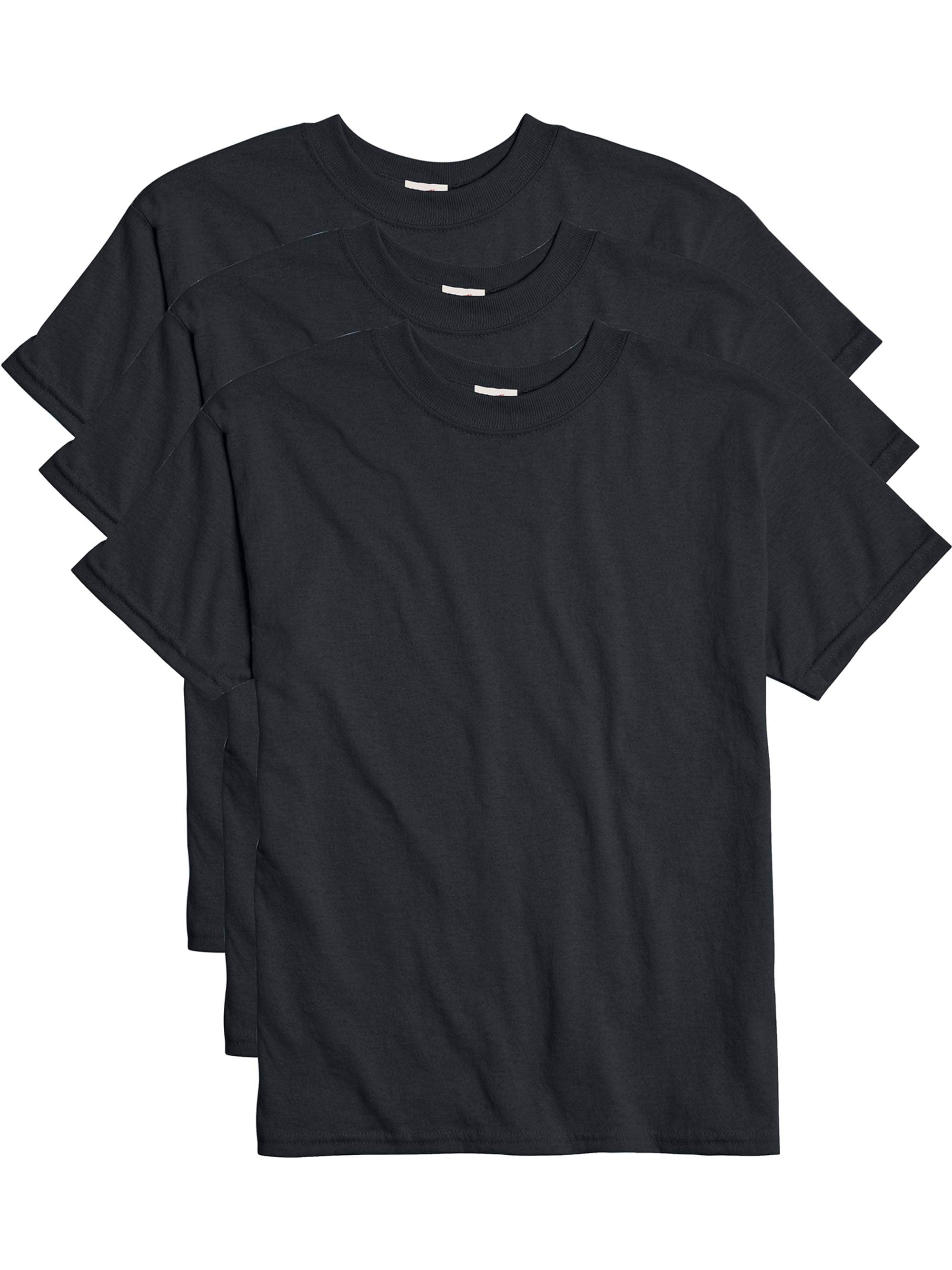 Hanes Boys EcoSmart Short Sleeve 3 Pack Tee Shirts, Sizes 6-18 ...