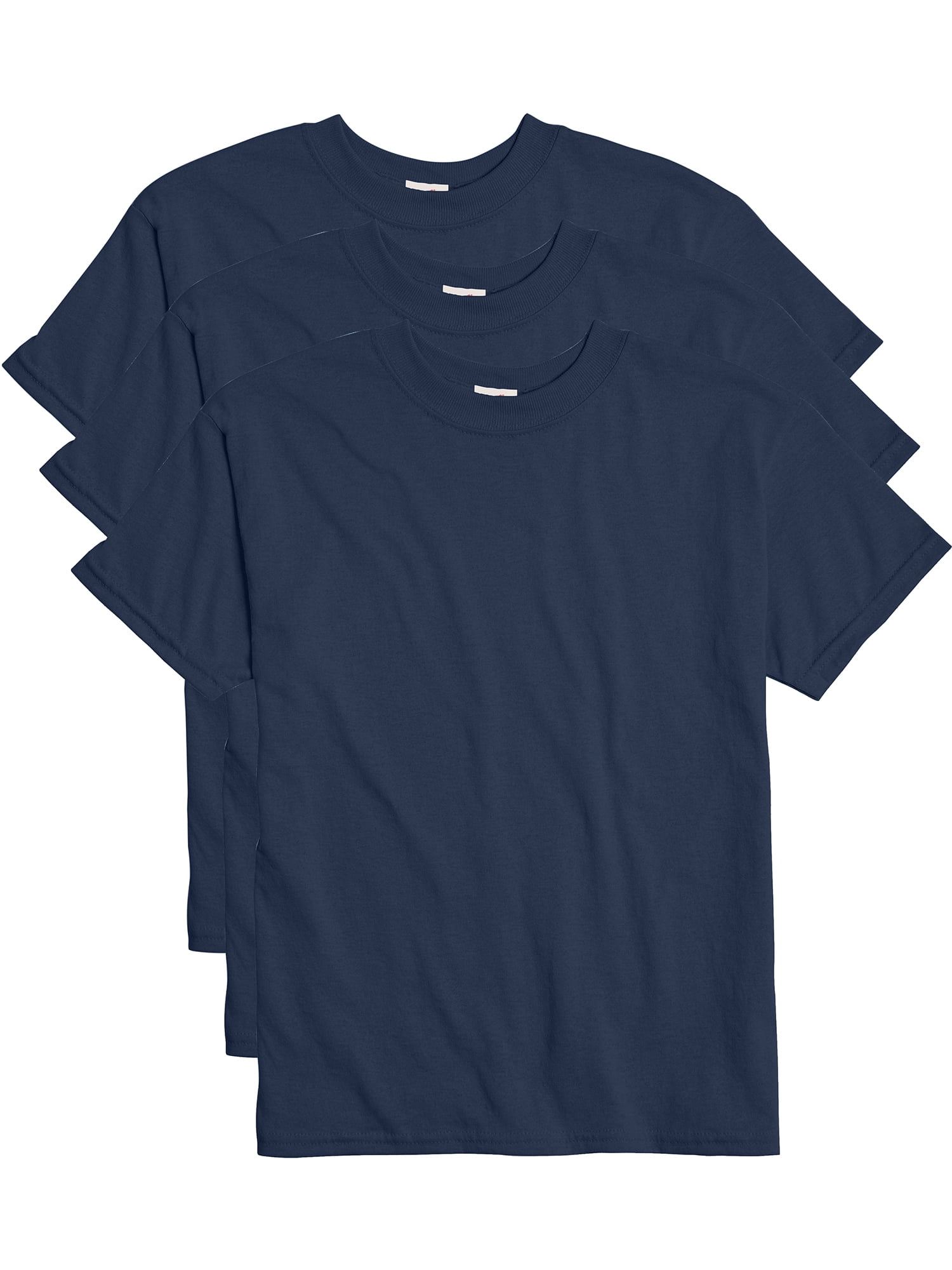 Hanes Boys EcoSmart Short Sleeve 3 Pack Tee Shirts, Sizes 6-18 ...