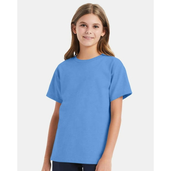 Hanes Boys Essential-T T-Shirt, S, Carolina Blue