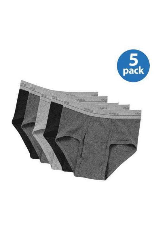Hanes Boys' Exposed Waistband Tagless Briefs Underwear 5 Pack Sizes 10/12 -18/20