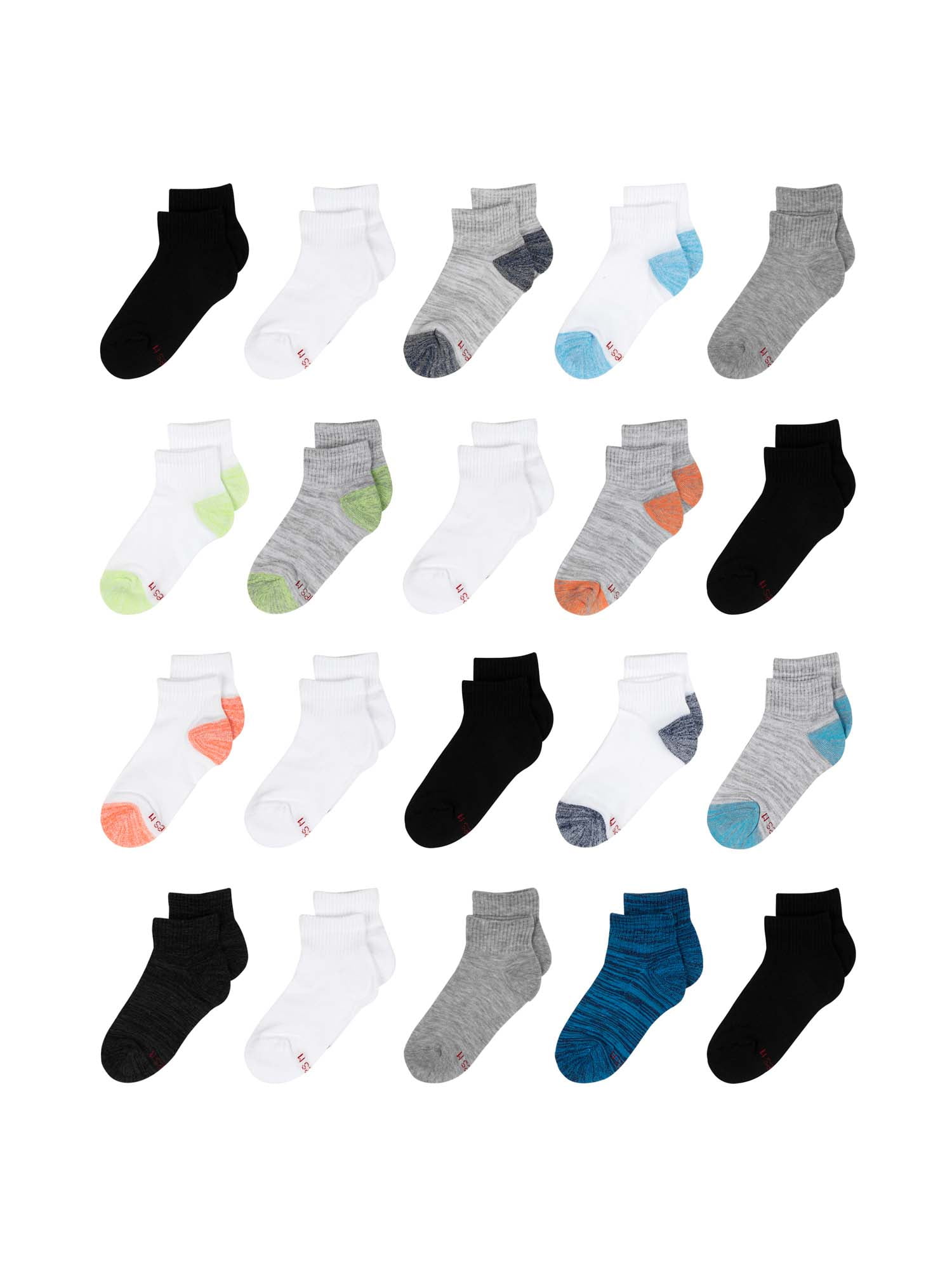 Hanes Boys Extreme Value Ankle Socks, 20 Pack