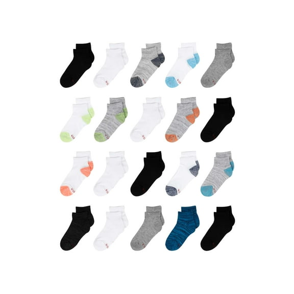 Hanes Boys Extreme Value Ankle Socks, 20 Pack