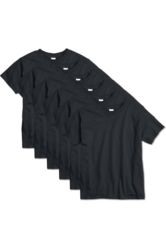 Boys/Girls Essentials 100% Cotton Short Sleeve T-shirt Black 2T ( 6-Pack)