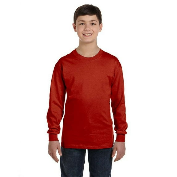 Hanes Boys' Long Sleeve Beefy Tees