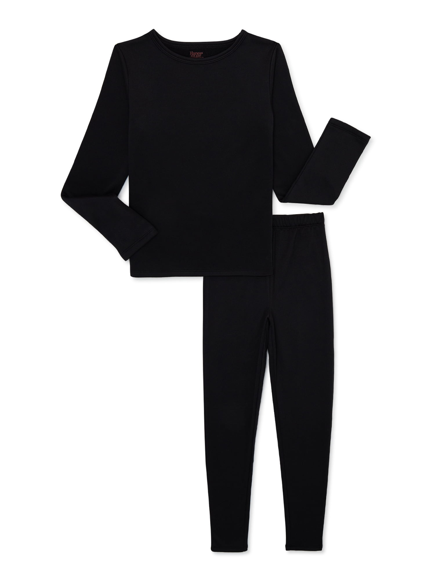 Hanes Boys Micro Fleece Thermal Top and Bottom Set, 2Piece