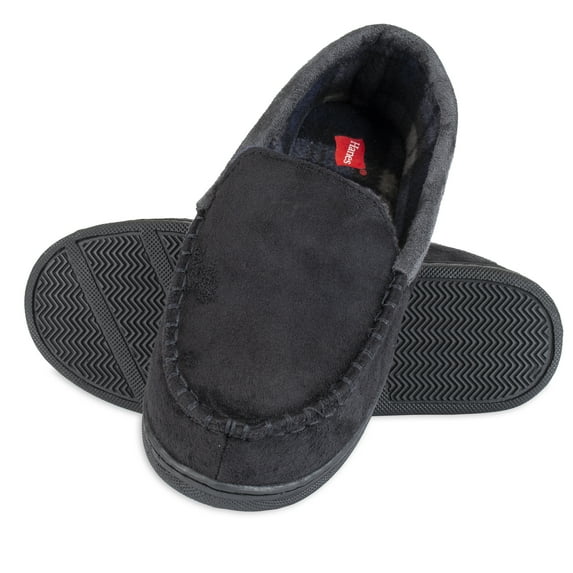 Hanes Boys Moccasin Slipper With Memory Foam Indoor/Outdoor Sole
