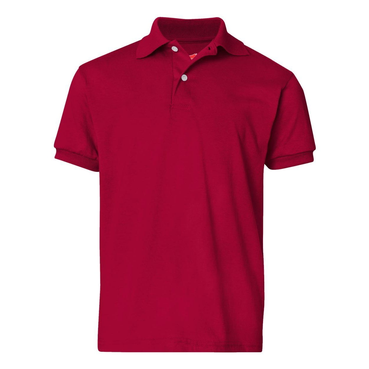 Hanes Boys School Uniform 4-18 EcoSmart Jersey Polo Shirt - Walmart.com