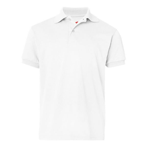 Hanes Boys School Uniform 4-18 EcoSmart Jersey Polo Shirt