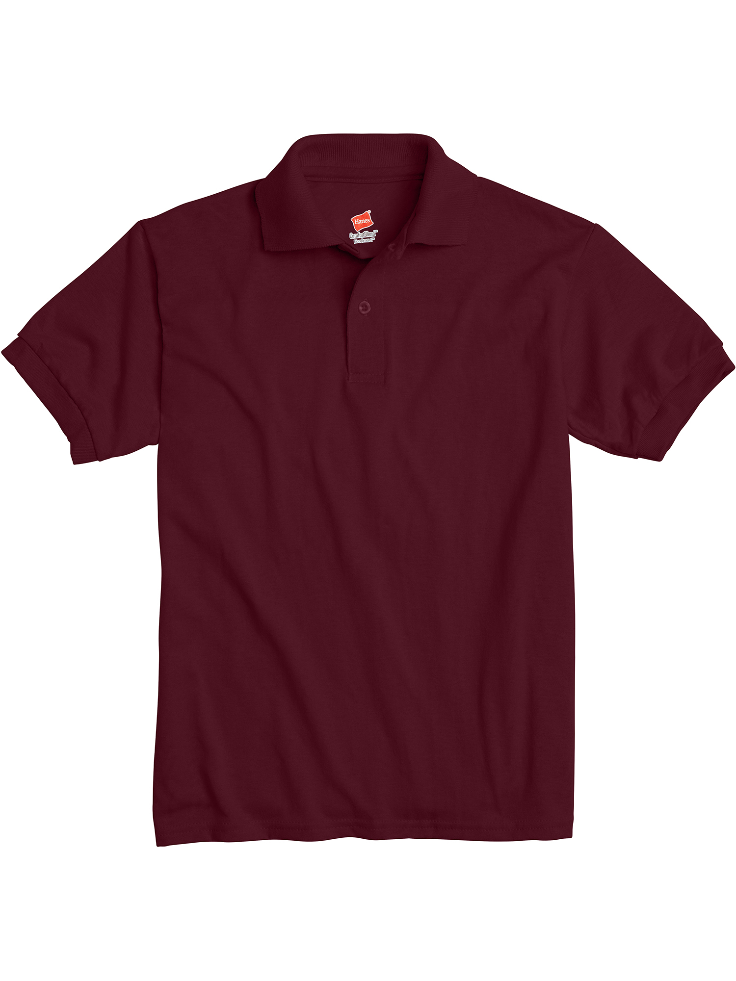 Hanes Boys School Uniform 4-18 EcoSmart Jersey Polo Shirt - image 1 of 5
