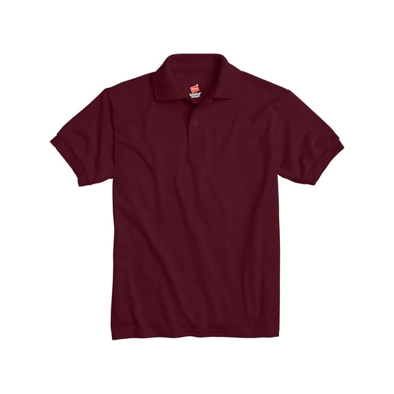 Hanes Boys School Uniform 4-18 EcoSmart Jersey Polo Shirt