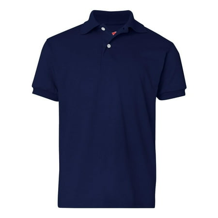 Hanes Boys School Uniform 4-18 EcoSmart Jersey Polo Shirt