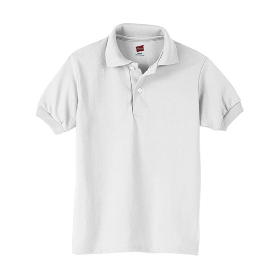 Hanes Boys School Uniform 4-18 EcoSmart Jersey Polo Shirt