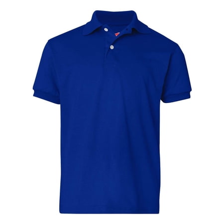 Hanes Boys School Uniform 4-18 EcoSmart Jersey Polo Shirt