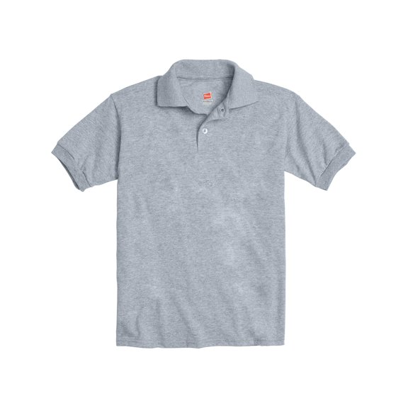 Hanes Boys School Uniform 4-18 EcoSmart Jersey Polo Shirt