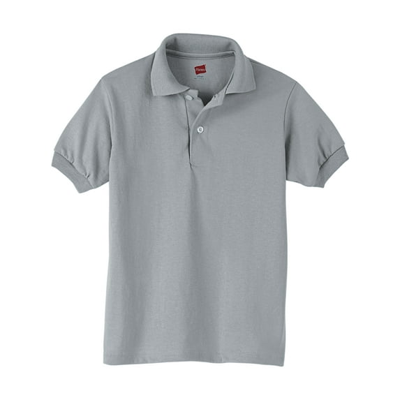 Hanes Boys School Uniform 4-18 EcoSmart Jersey Polo Shirt