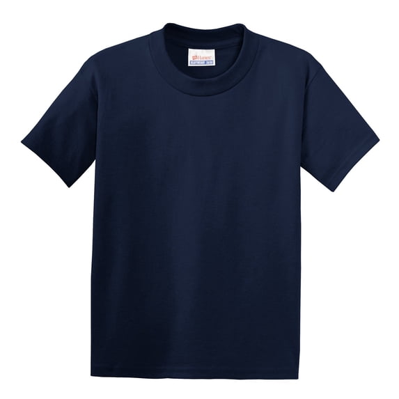 Hanes - Youth EcoSmart 50/50 Cotton/Poly T-Shirt. 5370 Navy L