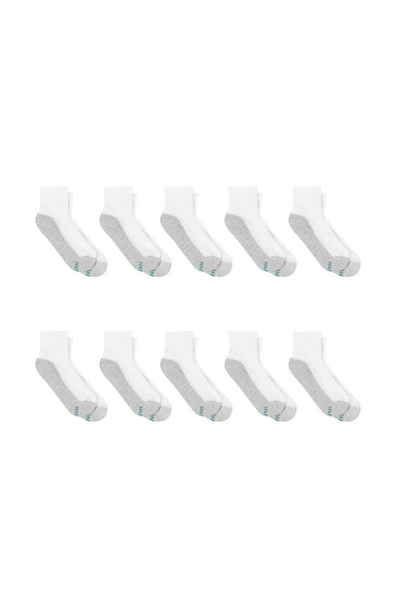 Boys Socks, 10 Pack Red Label Double Tough Durability Ankle Socks Sizes S - L