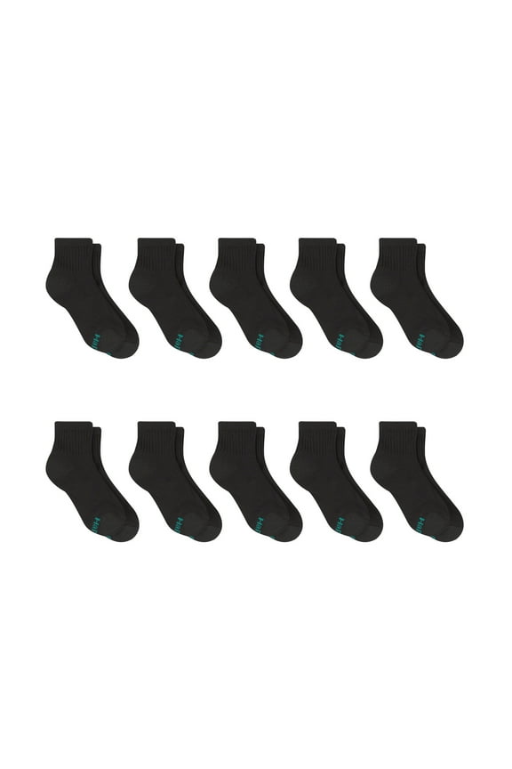 Boys Socks, 10 Pack Red Label Double Tough Durability Ankle Socks Sizes S - L