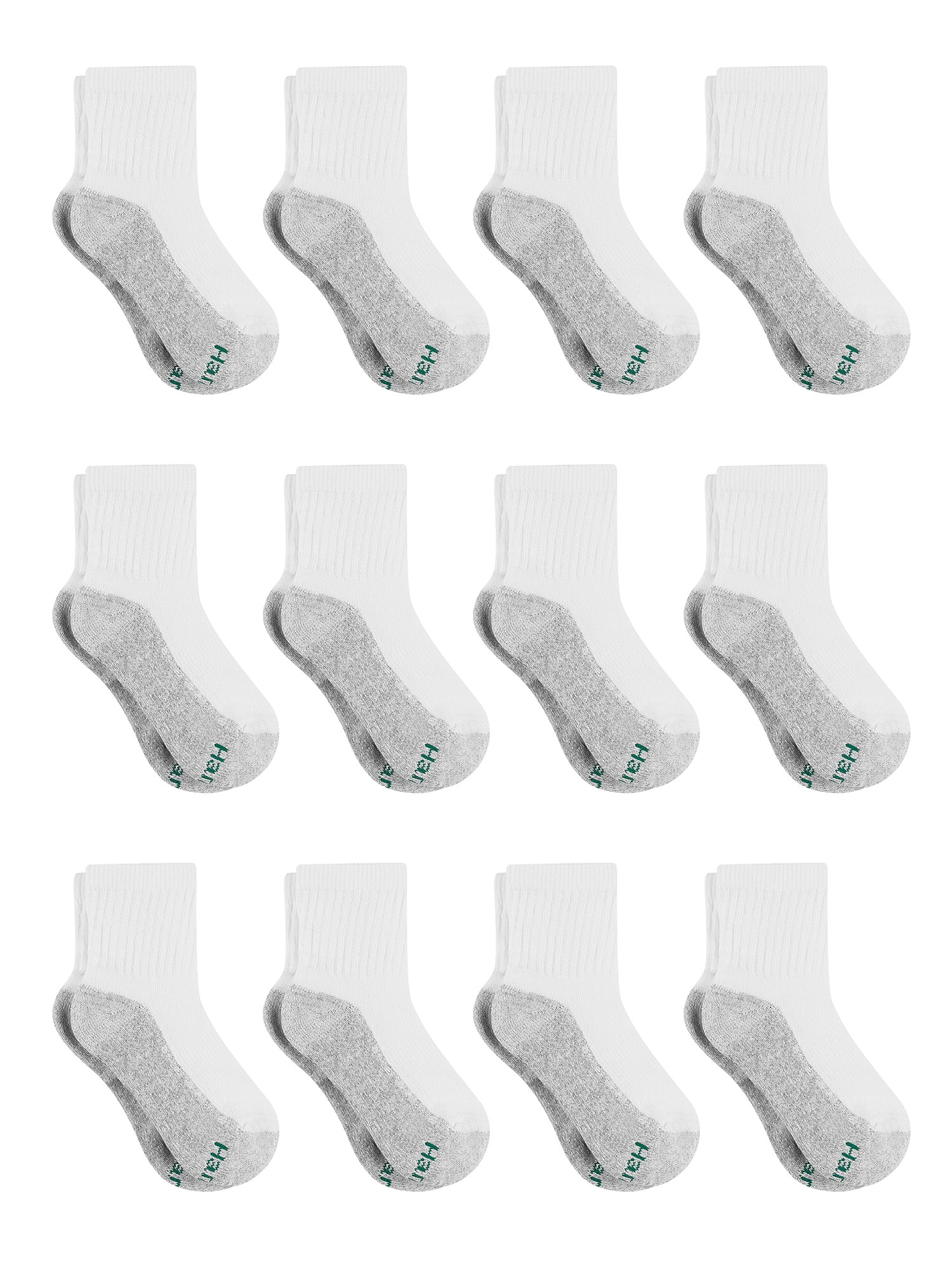 Ankle Socks, 12 Pairs, Double Tough, Cushioned, Moisture-Wicking
