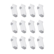 Hanes Boys Ankle Socks, 12 Pairs, Double Tough, Cushioned, Moisture-Wicking