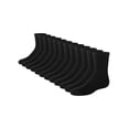 thumbnail image 1 of Hanes Double Tough Boys' Cushion Crew Socks, 12-Pairs Black L, 1 of 6