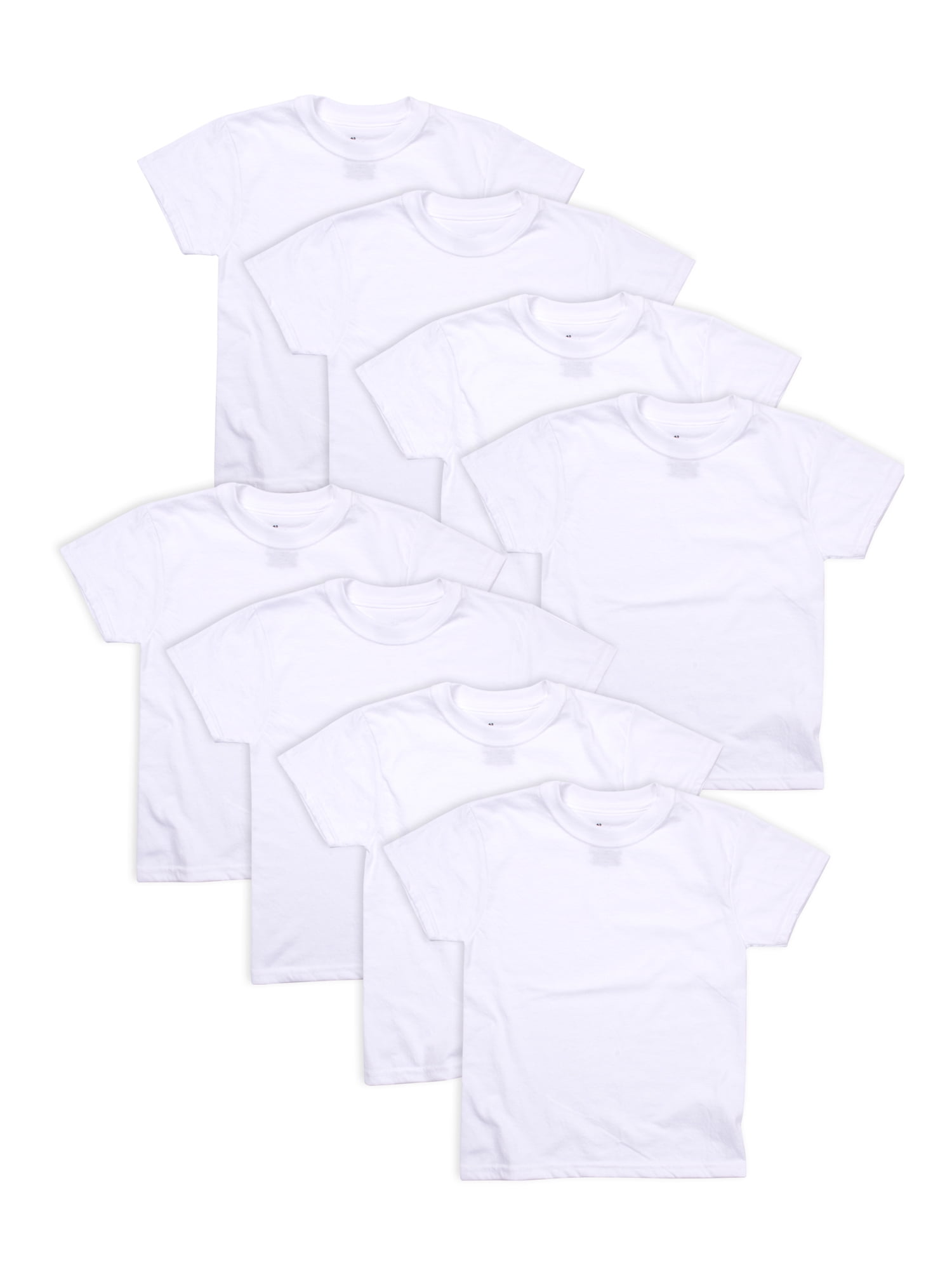 Hanes Boys Undershirts, 5 + 3 Bonus Pack Tagless Cool Comfort Crew T