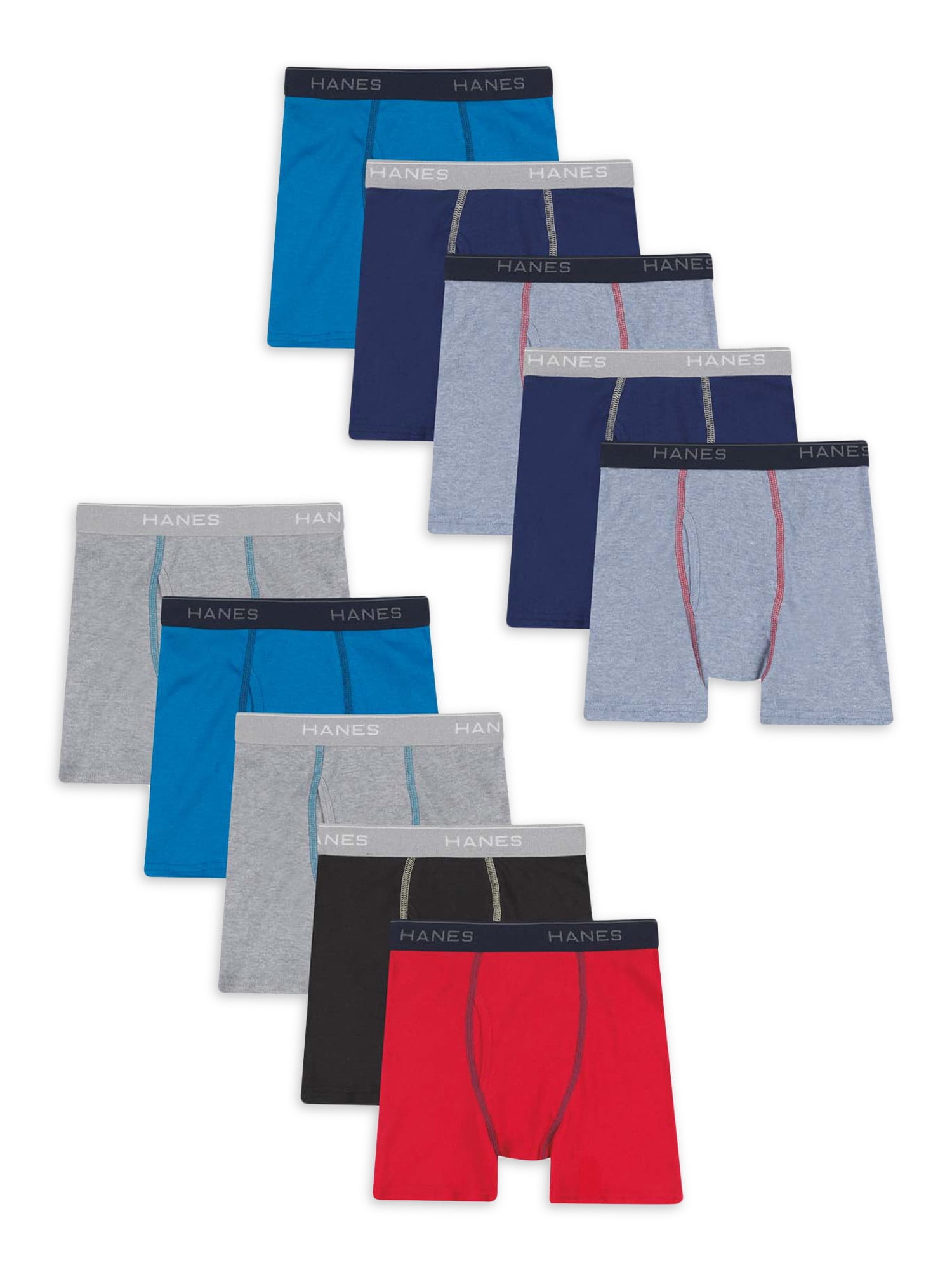 Hanes Boys Underwear, 10 Pack Tagless ComfortFlex Waistband Boxer Brief  Sizes S-XXL 