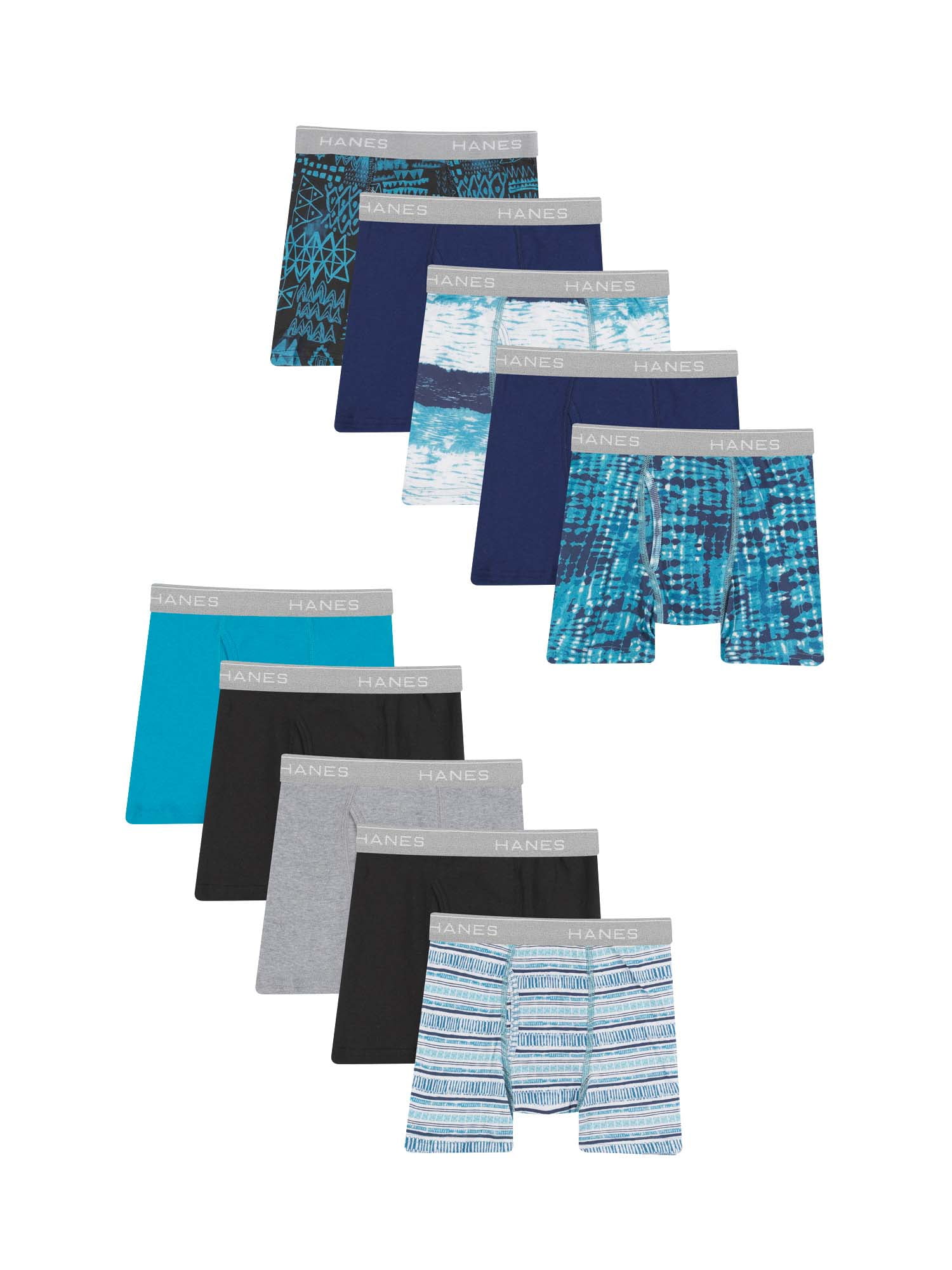 Hanes Boys Underwear, 10 Pack Tagless ComfortFlex Waistband Boxer Brief  Sizes S-XXL 