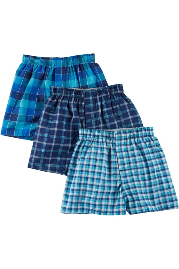 Boys Underwear, 3 Pack Platinum Comfort Soft Plaid Boxers (Little Boys & Big Boys)