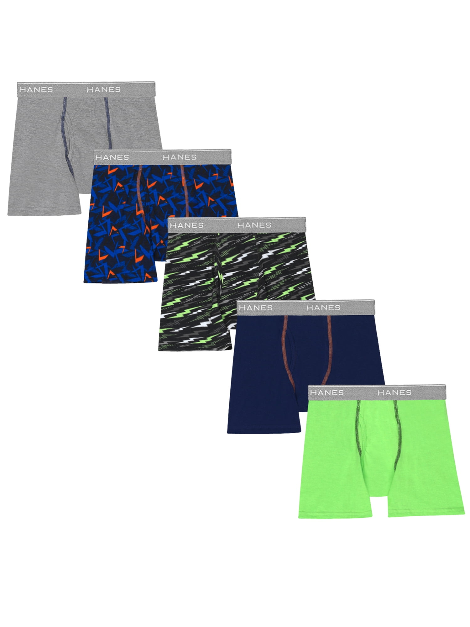 Hanes Boys Underwear, 5 Pack Tagless Cool Comfort Boxer Briefs (Little
