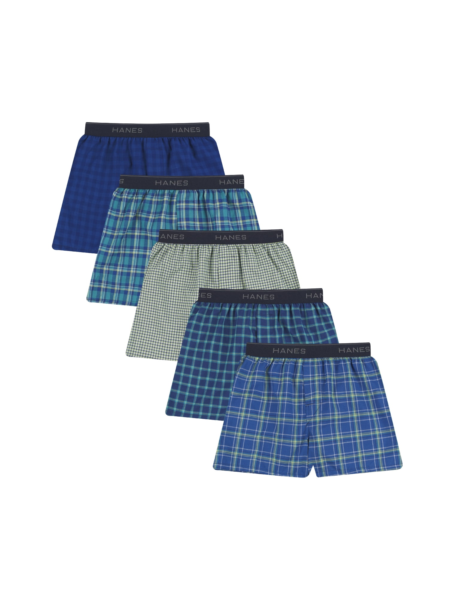 Hanes Boys Underwear, 5 Pack Woven Boxers Sizes 6/8 - 18/20