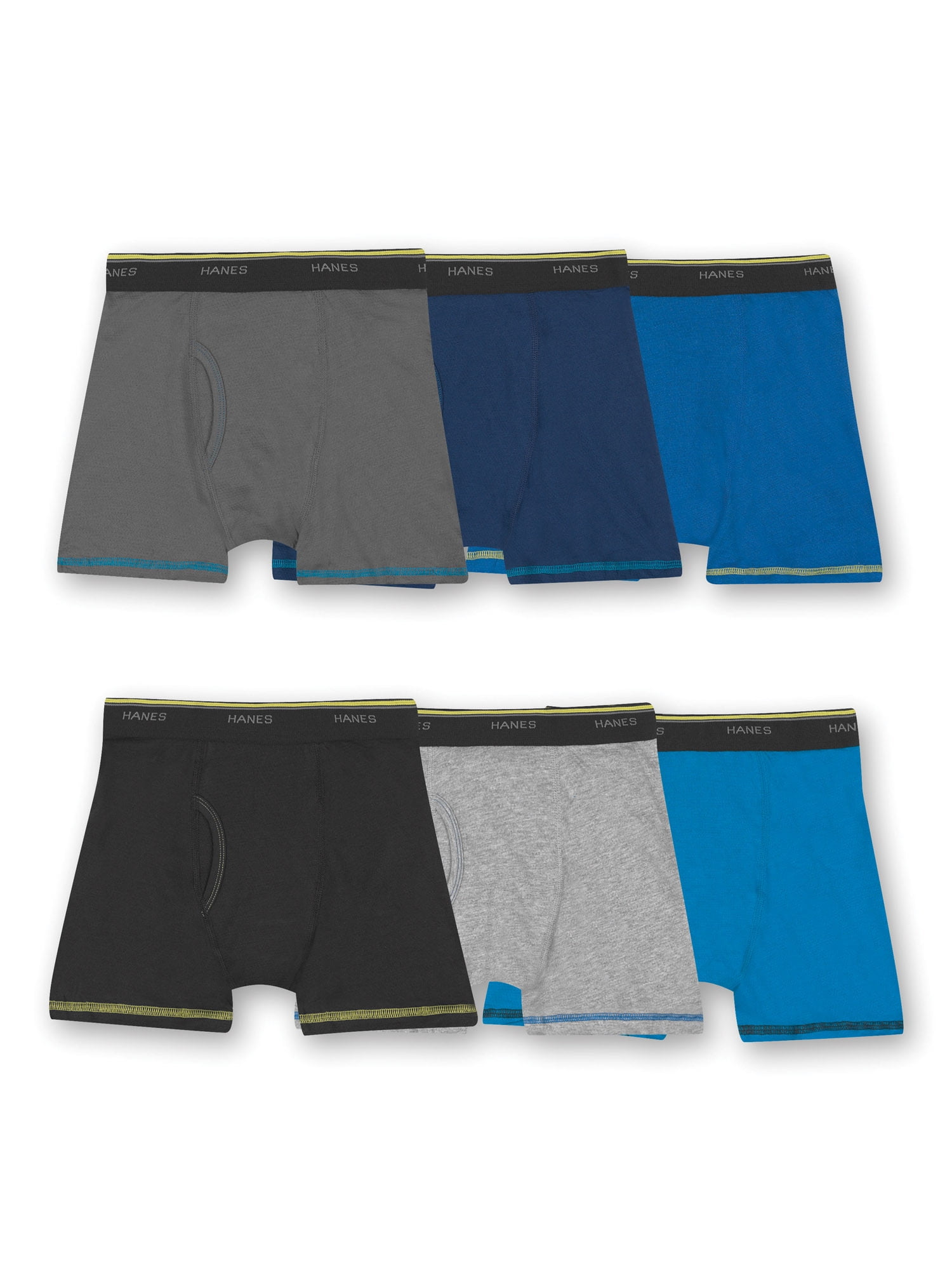 Hanes Boys Underwear, 6 Pack Cool Comfort Tagless Boxer Briefs (Little Boys  & Big Boys) 
