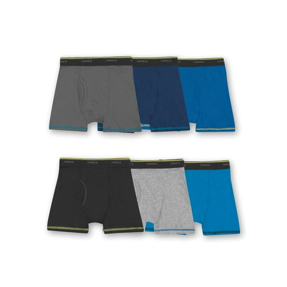 Hanes Boys Underwear, 6 Pack Cool Comfort Tagless Boxer Briefs (Little Boys & Big Boys)
