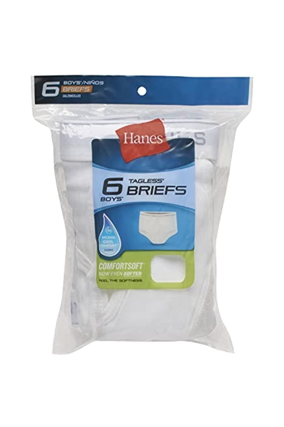 Boys Underwear, 6 Pack Tagless Boys Brief, Sizes XS-L