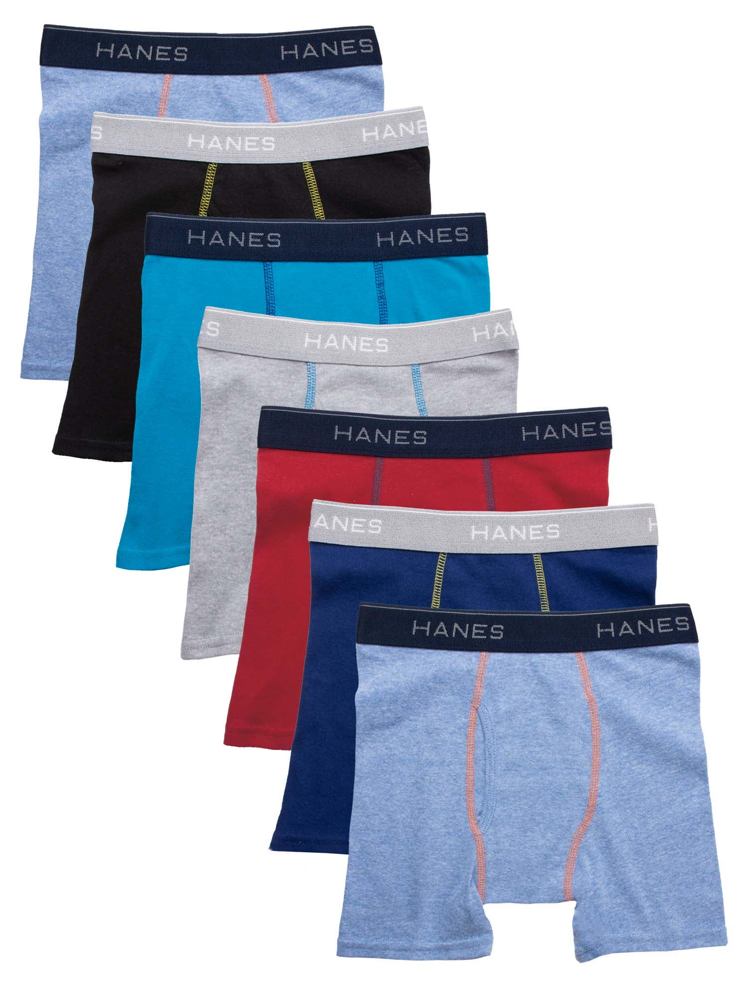 Hanes Boys Underwear, 7 Pack Tagless Boxer Briefs, Sizes S