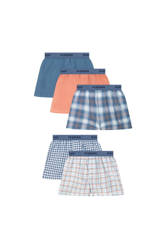 Boys Underwear Boxers Pack, 5-Pack, Cotton-Blend Boxers for Kids, Moisture-Wicking