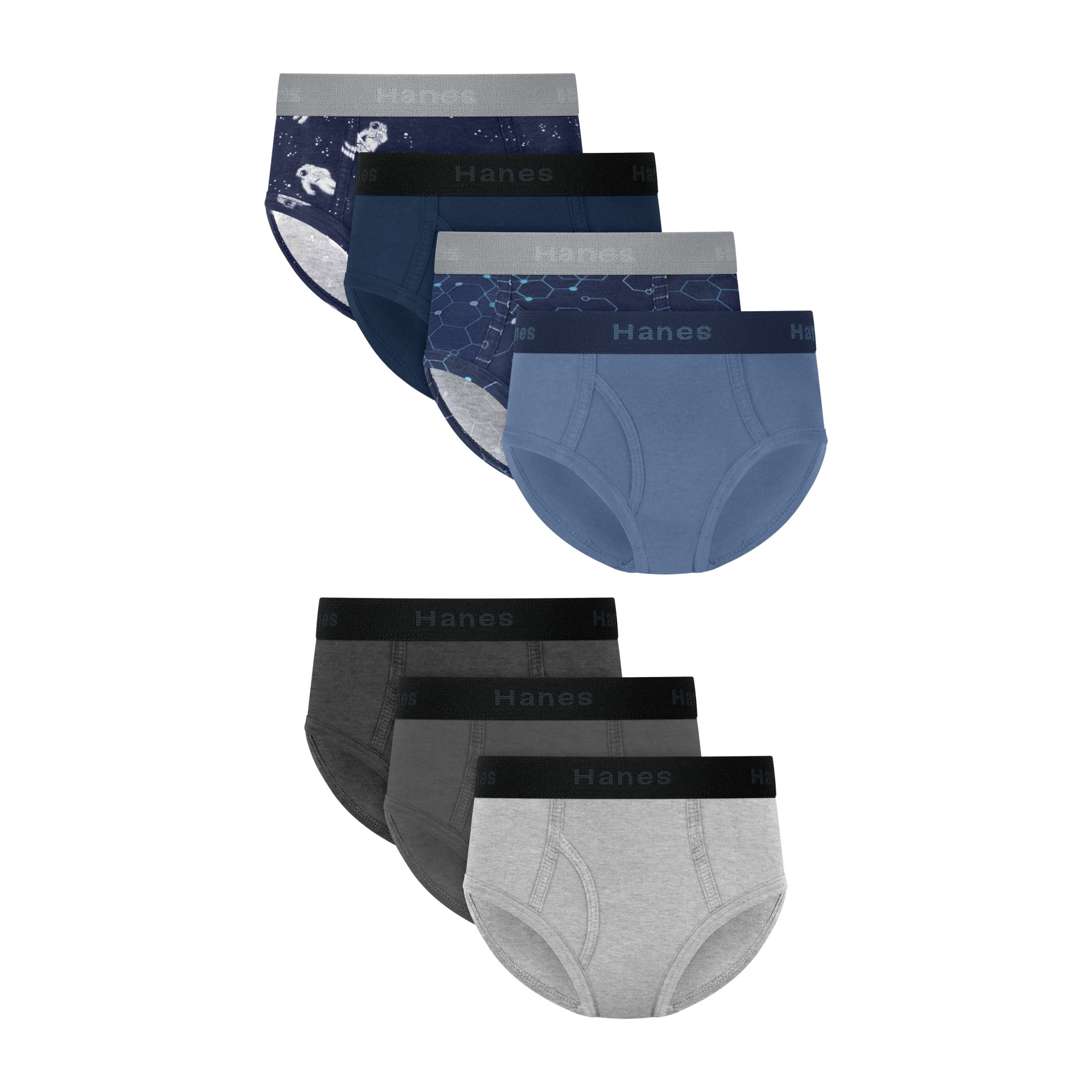 Hanes Boys Underwear Briefs Pack, 7-Pack, Moisture-Wicking Cotton-Stretch Briefs for Kids