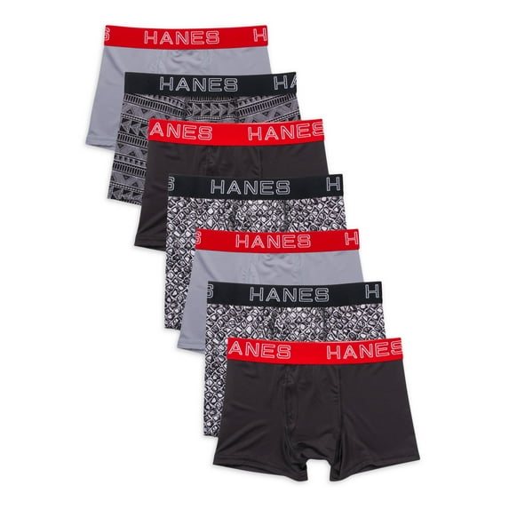 Hanes Boys' Underwear, X-Temp Stretch Boxer Briefs 5+2 Bonus Pack, Sizes S-XL