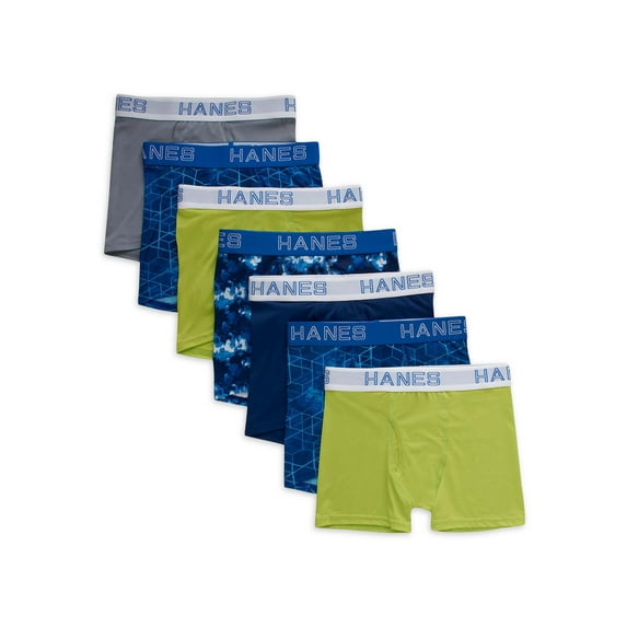 Hanes Boys' Underwear, X-Temp Stretch Boxer Briefs 5+2 Bonus Pack, Sizes S-XL
