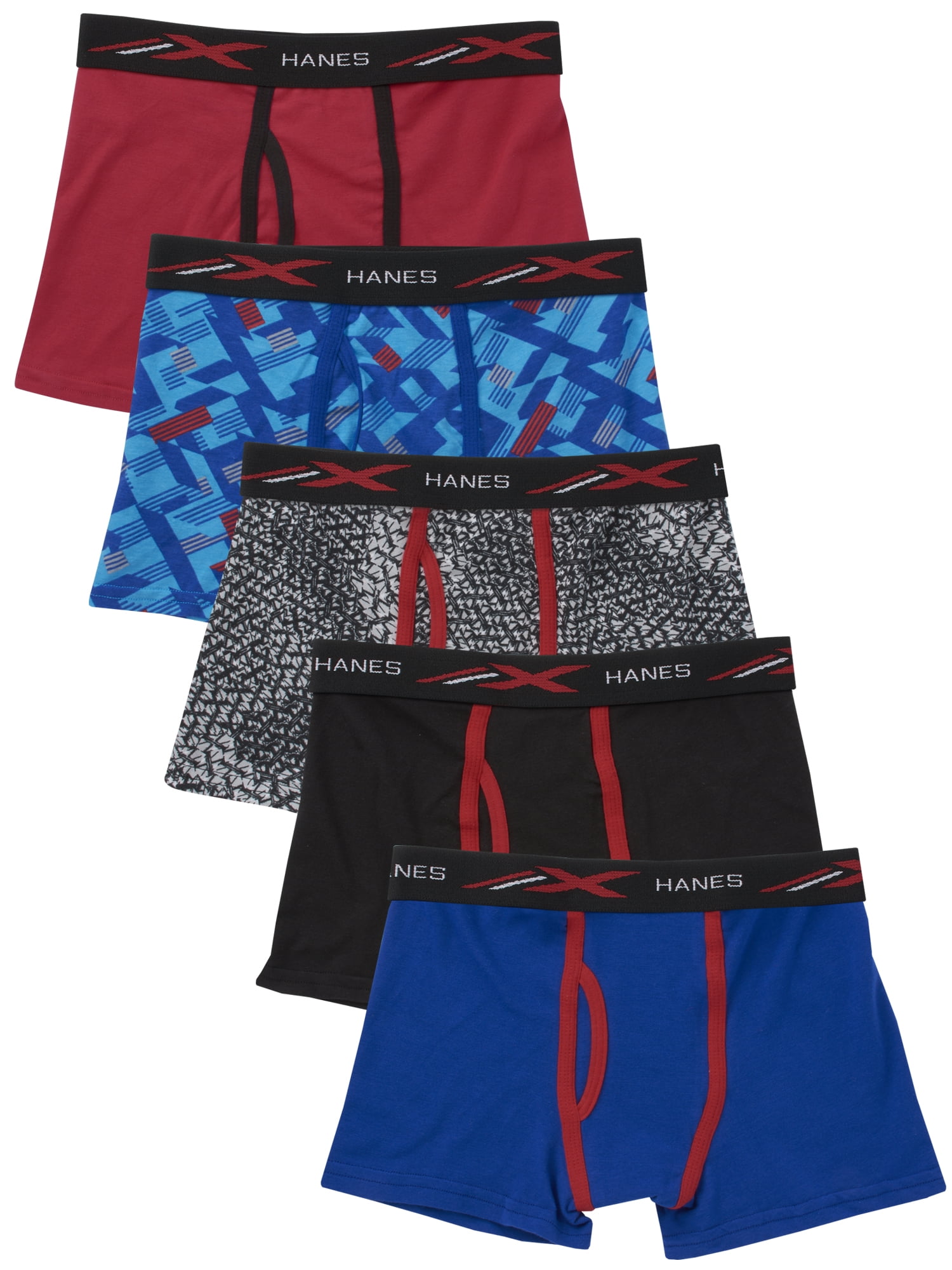 Hanes Boys' Underwear, X-Temp Stretch Mesh Boxer Briefs 5 Pack, Sizes S -  XL 