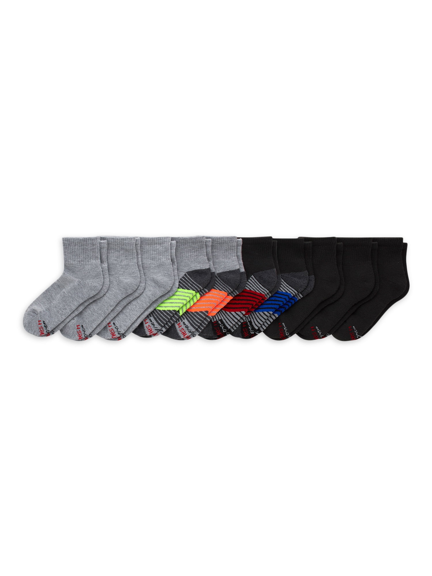 Hanes Boys' X-Temp Performance Ankle Socks, 10 Pack