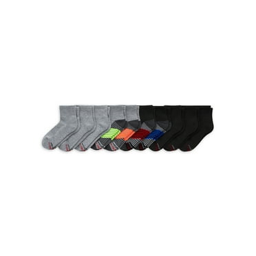 Hanes Boys' X-Temp Performance Ankle Socks, 10 Pack