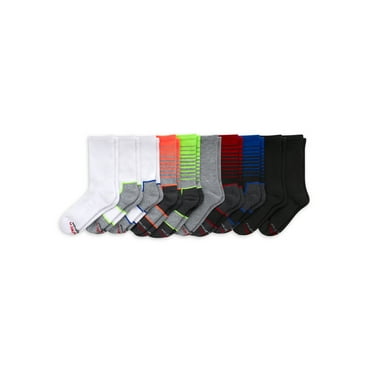Hanes Boys' X-Temp Performance Crew Socks, 10 Pack