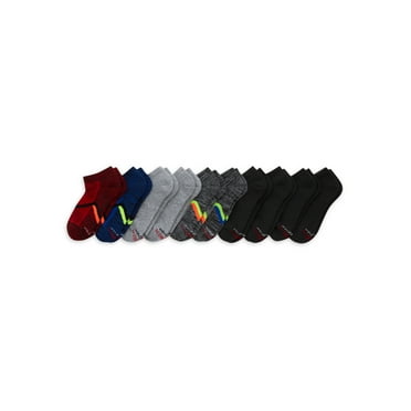 Hanes Boys' X-Temp Performance No Show Socks, 10 Pack