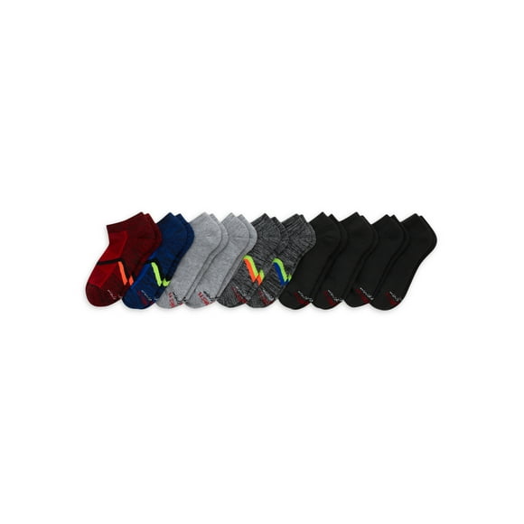 Hanes Boys' X-Temp Performance No Show Socks, 10 Pack
