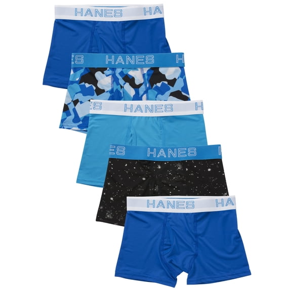 Hanes Boys' X-Temp Stretch Boxer Brief 5 Pack, Sizes S-XL