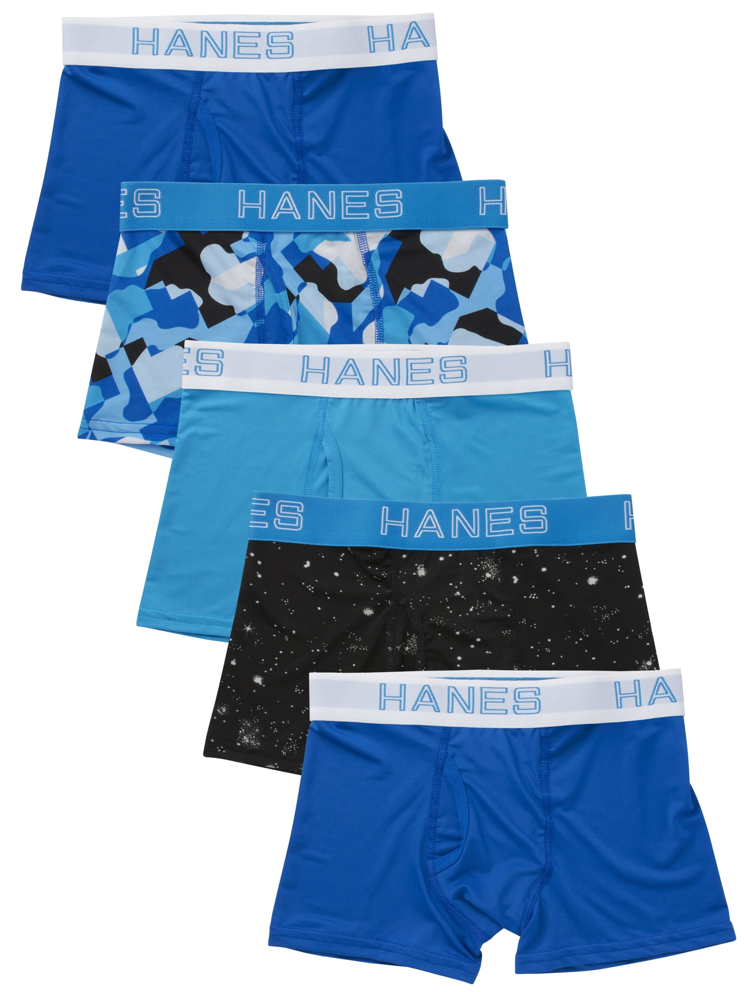 Hanes Boys' 5pk X-temp Boxer Briefs - Blue Xl : Target